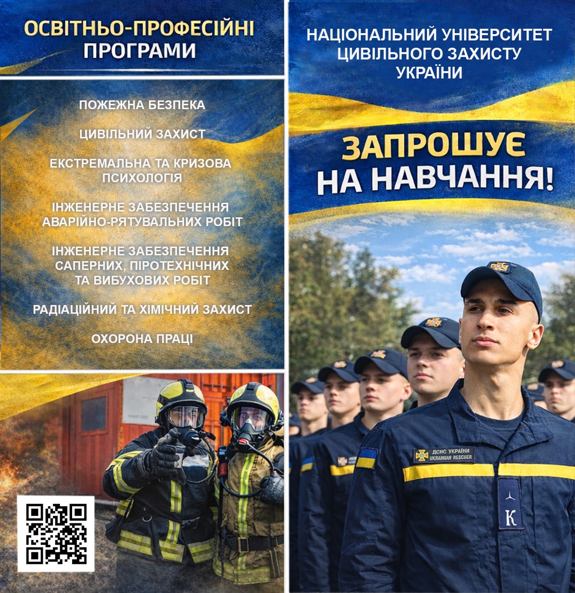 Національний університет цивільного захисту України запрошує абітурієнтів на навчання.